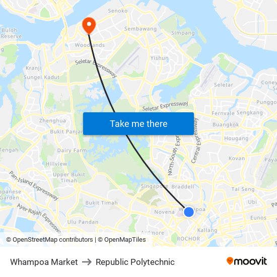 Whampoa Market to Republic Polytechnic map