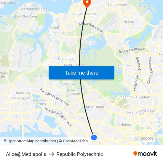 Alice@Mediapolis to Republic Polytechnic map
