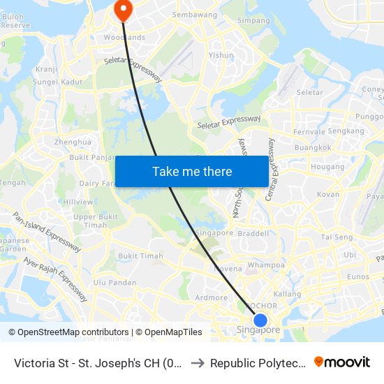 Victoria St - St. Joseph's CH (01013) to Republic Polytechnic map