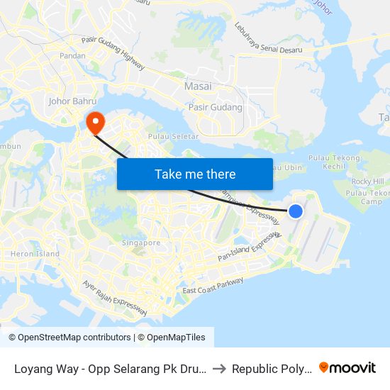 Loyang Way - Opp Selarang Pk Drug Reh. (97089) to Republic Polytechnic map