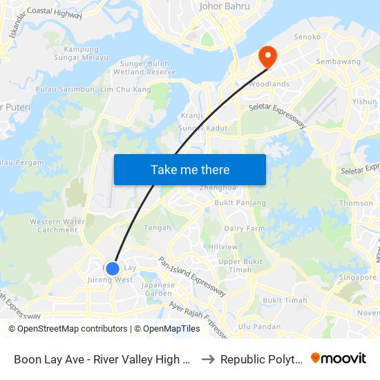 Boon Lay Ave - River Valley High Sch (21391) to Republic Polytechnic map