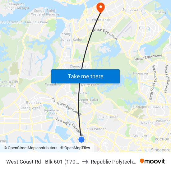 West Coast Rd - Blk 601 (17049) to Republic Polytechnic map