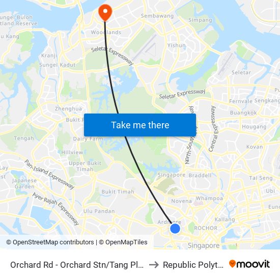 Orchard Rd - Orchard Stn/Tang Plaza (09047) to Republic Polytechnic map