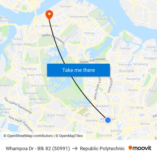 Whampoa Dr - Blk 82 (50991) to Republic Polytechnic map
