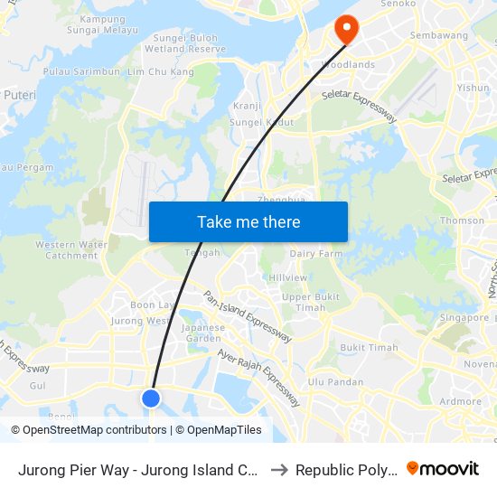 Jurong Pier Way - Jurong Island Checkpt (21099) to Republic Polytechnic map