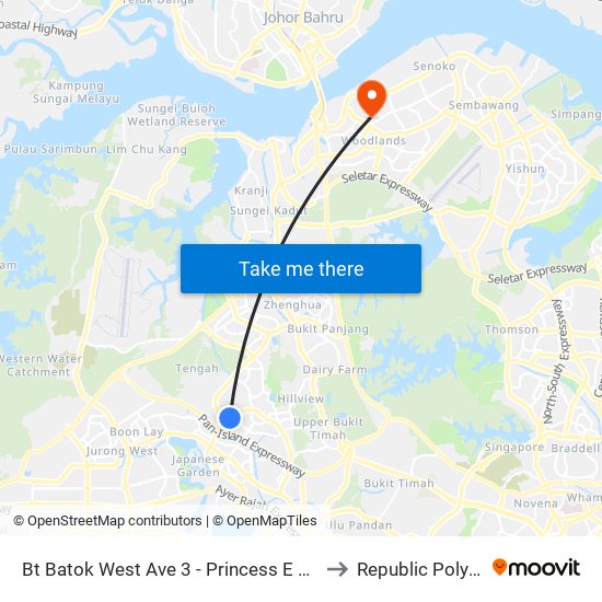 Bt Batok West Ave 3 - Princess E Pr Sch (43341) to Republic Polytechnic map