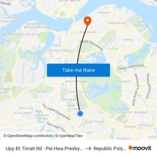 Upp Bt Timah Rd - Pei Hwa Presby Pr Sch (42071) to Republic Polytechnic map