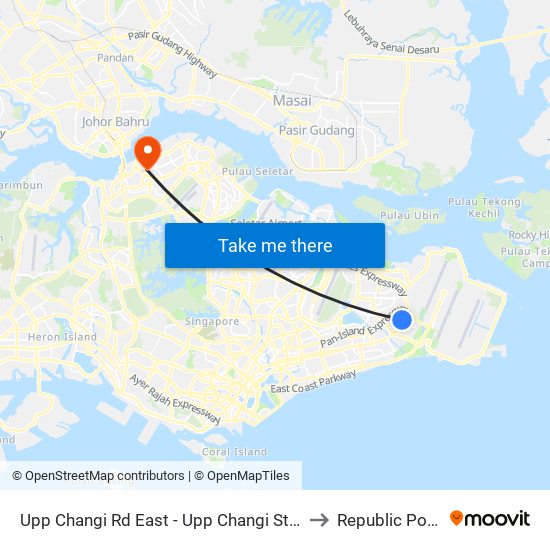 Upp Changi Rd East - Upp Changi Stn/Opp Sutd (96041) to Republic Polytechnic map