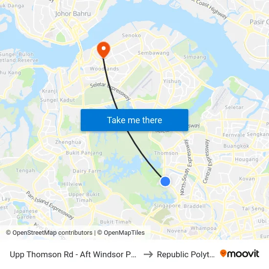 Upp Thomson Rd - Aft Windsor Pk Rd (53069) to Republic Polytechnic map