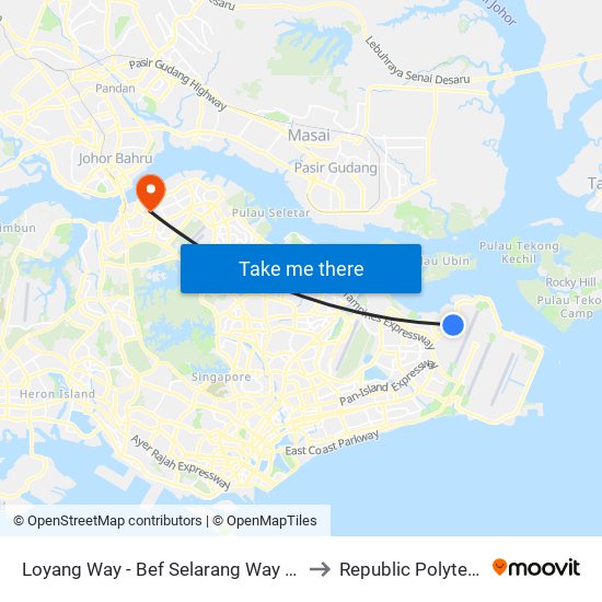 Loyang Way - Bef Selarang Way (97091) to Republic Polytechnic map