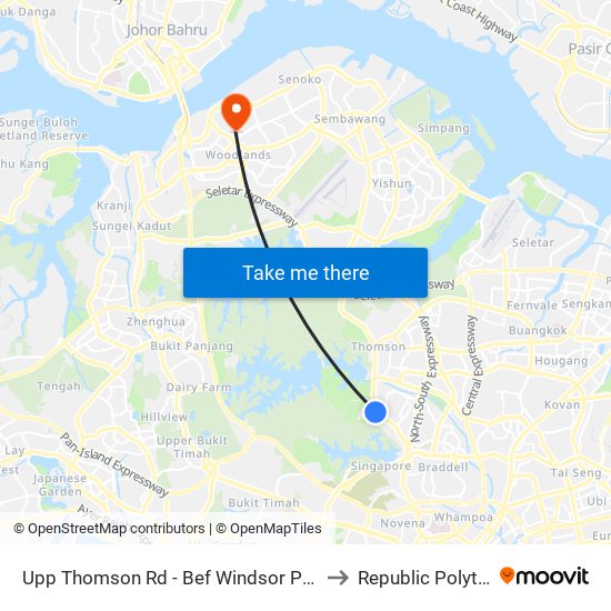 Upp Thomson Rd - Bef Windsor Pk Rd (53061) to Republic Polytechnic map