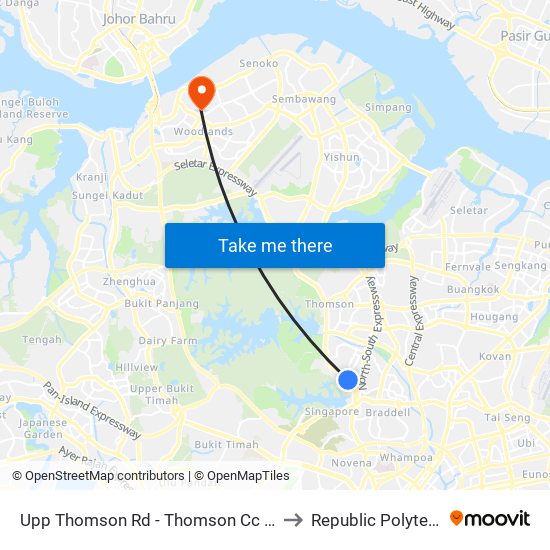 Upp Thomson Rd - Thomson Cc (53039) to Republic Polytechnic map