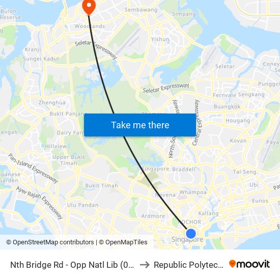 Nth Bridge Rd - Opp Natl Lib (01029) to Republic Polytechnic map