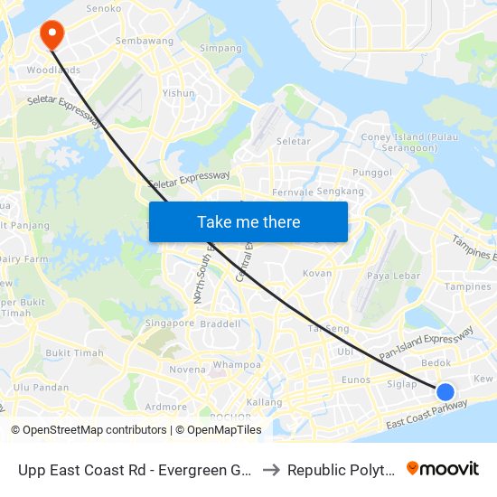 Upp East Coast Rd - Evergreen Gdn (94011) to Republic Polytechnic map