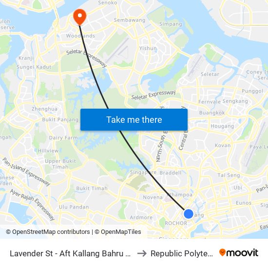 Lavender St - Aft Kallang Bahru (07369) to Republic Polytechnic map