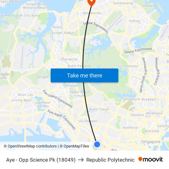 Aye - Opp Science Pk (18049) to Republic Polytechnic map