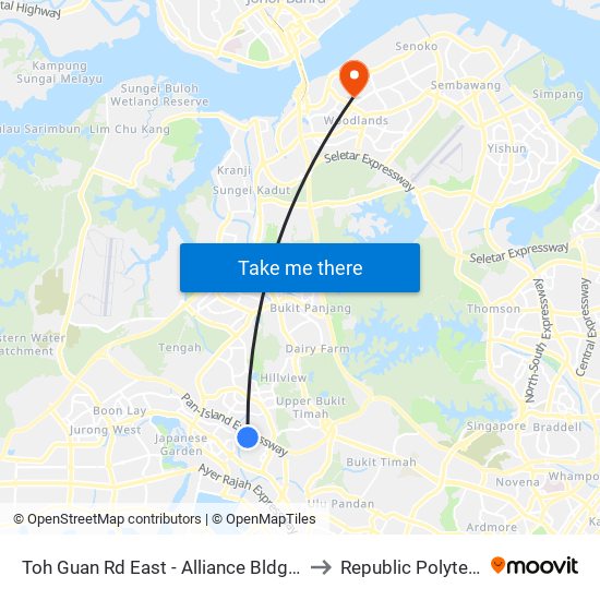 Toh Guan Rd East - Alliance Bldg (28671) to Republic Polytechnic map