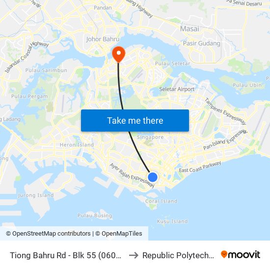 Tiong Bahru Rd - Blk 55 (06051) to Republic Polytechnic map