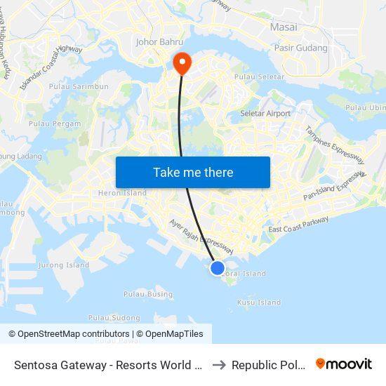 Sentosa Gateway - Resorts World Sentosa (14519) to Republic Polytechnic map