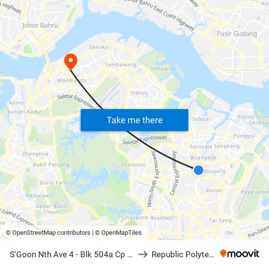 S'Goon Nth Ave 4 - Blk 504a Cp (66439) to Republic Polytechnic map