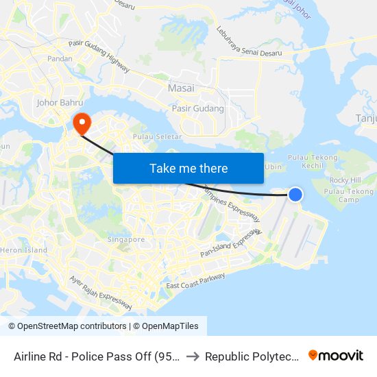 Airline Rd - Police Pass Off (95131) to Republic Polytechnic map