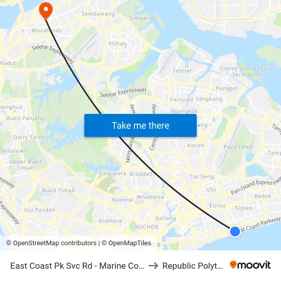 East Coast Pk Svc Rd - Marine Cove (92289) to Republic Polytechnic map