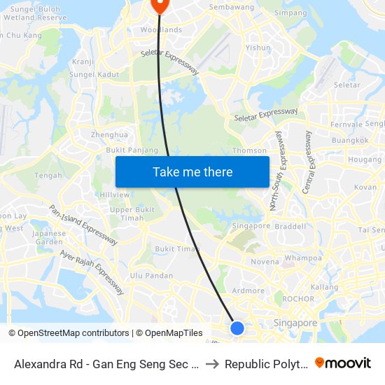 Alexandra Rd - Gan Eng Seng Sec Sch (10241) to Republic Polytechnic map