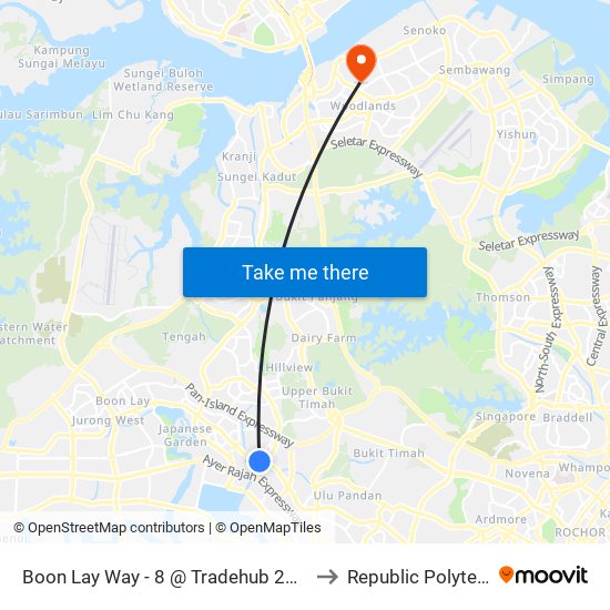 Boon Lay Way - 8 @ Tradehub 21 (28029) to Republic Polytechnic map