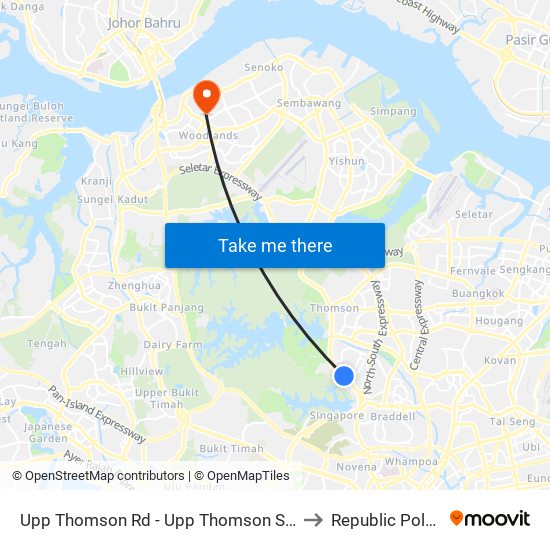 Upp Thomson Rd - Upp Thomson Stn Exit 5 (53051) to Republic Polytechnic map