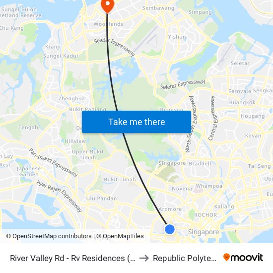 River Valley Rd - Rv Residences (13069) to Republic Polytechnic map