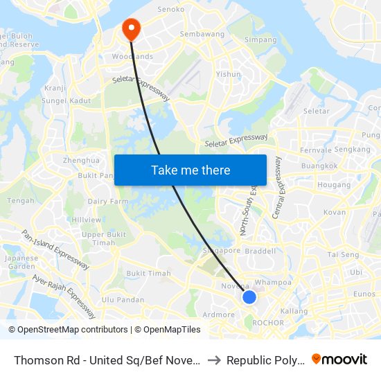 Thomson Rd - United Sq/Bef Novena Stn (50021) to Republic Polytechnic map