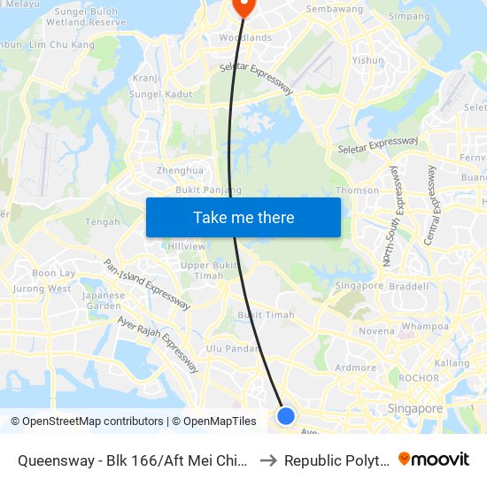 Queensway - Blk 166/Aft Mei Chin Rd (11029) to Republic Polytechnic map