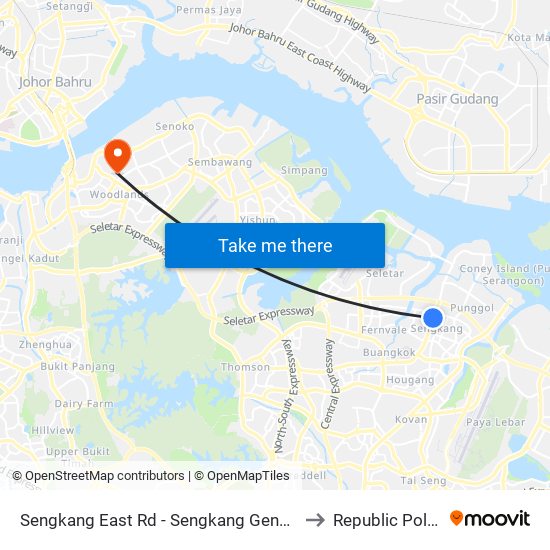 Sengkang East Rd - Sengkang General Hosp (67419) to Republic Polytechnic map