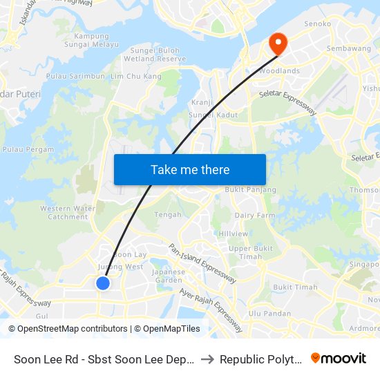 Soon Lee Rd - Sbst Soon Lee Depot (22191) to Republic Polytechnic map