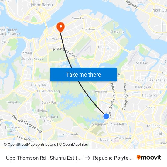 Upp Thomson Rd - Shunfu Est (53029) to Republic Polytechnic map