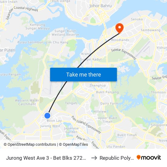 Jurong West Ave 3 - Bet Blks 272d/271a (27451) to Republic Polytechnic map