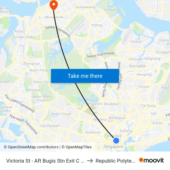 Victoria St - Aft Bugis Stn Exit C (01119) to Republic Polytechnic map