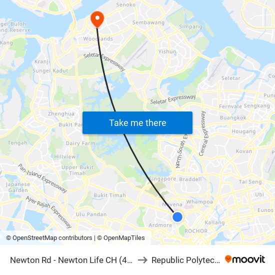 Newton Rd - Newton Life CH (40129) to Republic Polytechnic map