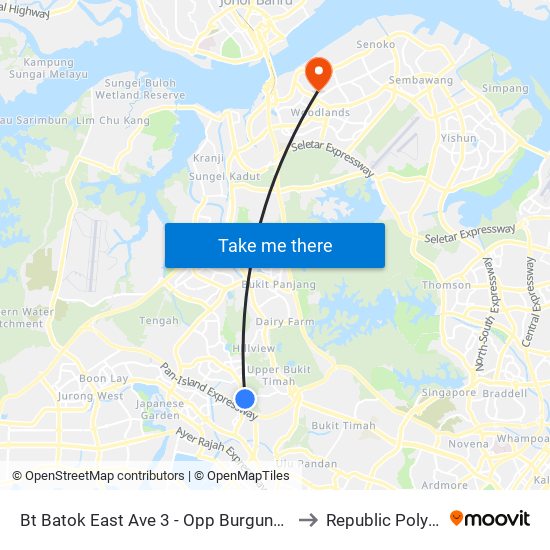 Bt Batok East Ave 3 - Opp Burgundy Hill (42311) to Republic Polytechnic map