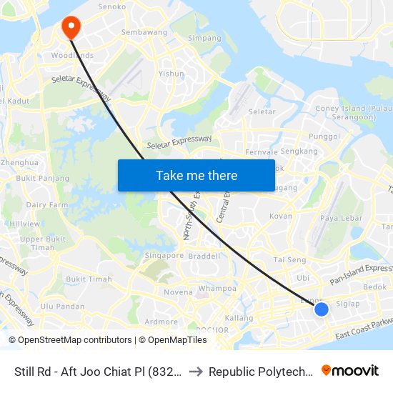 Still Rd - Aft Joo Chiat Pl (83291) to Republic Polytechnic map