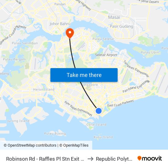 Robinson Rd - Raffles Pl Stn Exit F (03031) to Republic Polytechnic map