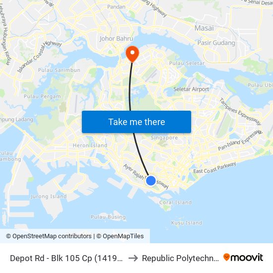 Depot Rd - Blk 105 Cp (14191) to Republic Polytechnic map