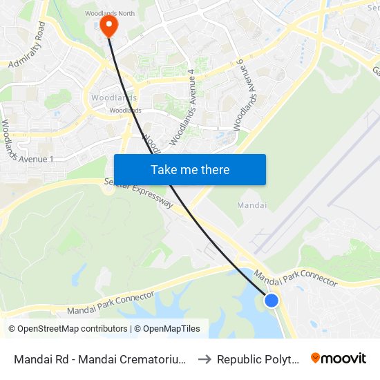 Mandai Rd - Mandai Crematorium (48071) to Republic Polytechnic map