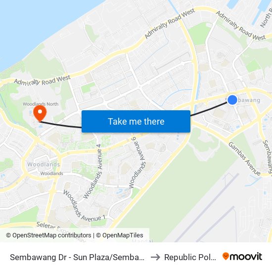 Sembawang Dr - Sun Plaza/Sembawang Stn (58251) to Republic Polytechnic map