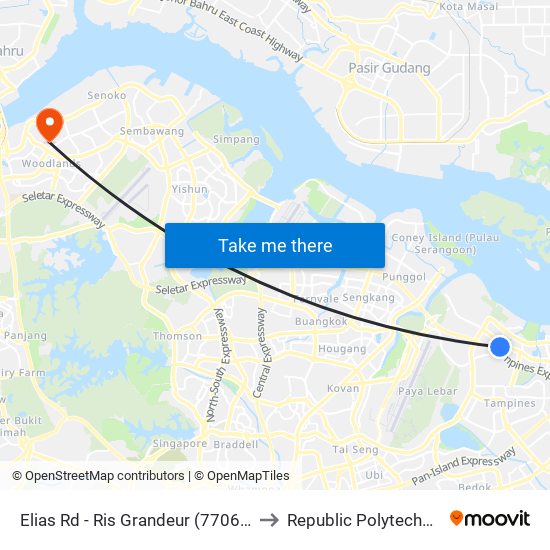 Elias Rd - Ris Grandeur (77061) to Republic Polytechnic map