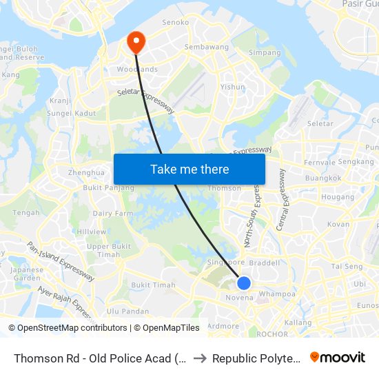 Thomson Rd - Old Police Acad (51021) to Republic Polytechnic map