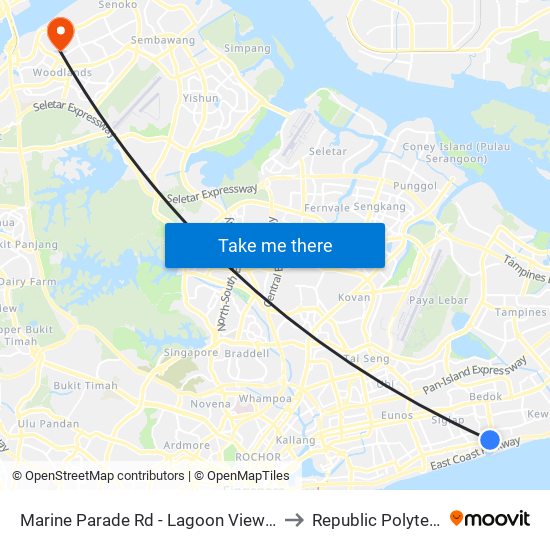 Marine Parade Rd - Lagoon View (93049) to Republic Polytechnic map