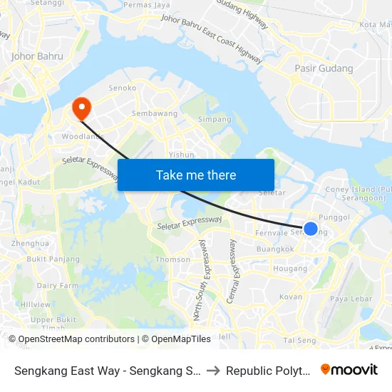 Sengkang East Way - Sengkang Stn (67409) to Republic Polytechnic map