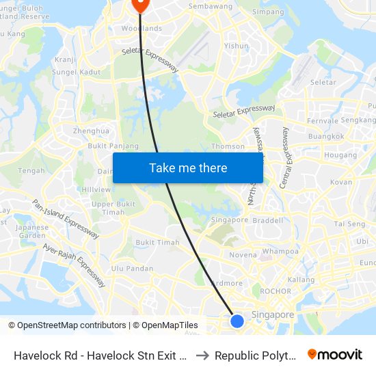 Havelock Rd - Havelock Stn Exit 4 (06149) to Republic Polytechnic map