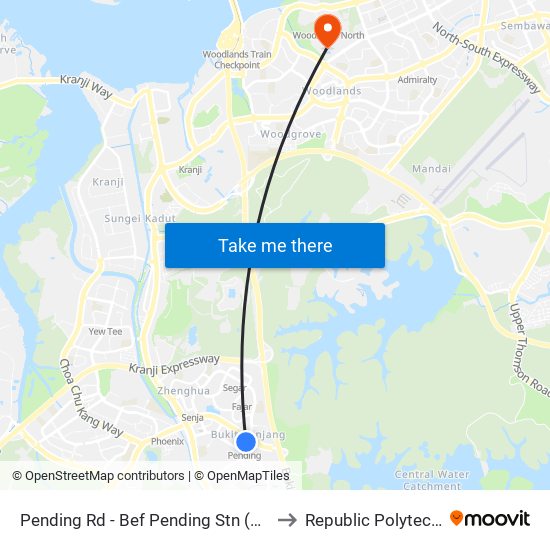 Pending Rd - Bef Pending Stn (44229) to Republic Polytechnic map